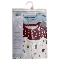 NX604: Baby Christmas 3 pack Cotton Sleepsuits (0-24 Months)